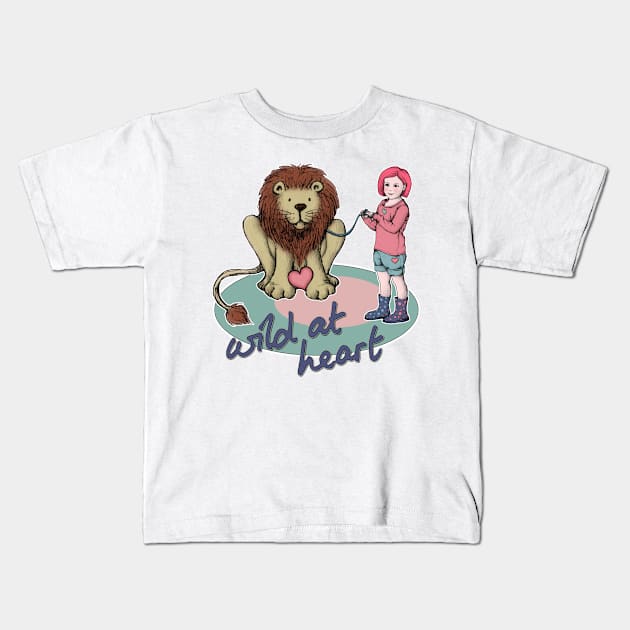 Wild At Heart Kids T-Shirt by micklyn